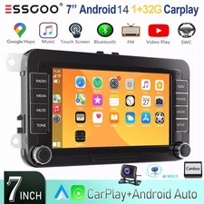 For VW GOLF MK5 MK6 7" Apple Carplay Car Stereo Radio Android 14 GPS BT WIFI+Cam