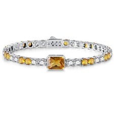 Birthstone Bracelets for Women Birthday Gifts 4CT Radiant Cut Birthstone 4mm ...