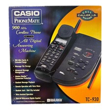 De colección Casio PhoneMate TC-930 900MHz Teléfono Inalámbrico Contestador Automático Nuevo de Lote Antiguo