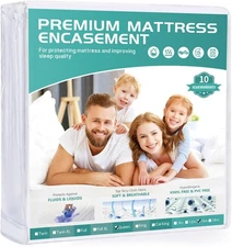 Queen Mattress Protector Waterproof Fits 12/13 /14/15 Inch Deep, 6-Sides Zippere