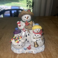 PartyLite Snowbell Christmas Holiday Snowman Tealight Candle Holder P7702 Retire