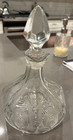 Vintage Crystal Clear Pattern Glass Decanter Oil Cruet with Stopper — photo 3