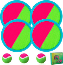 Beach Games, Outdoor Toys for Kids Ages 4-8, Toss and Catch Ball Set, with 4 Pad