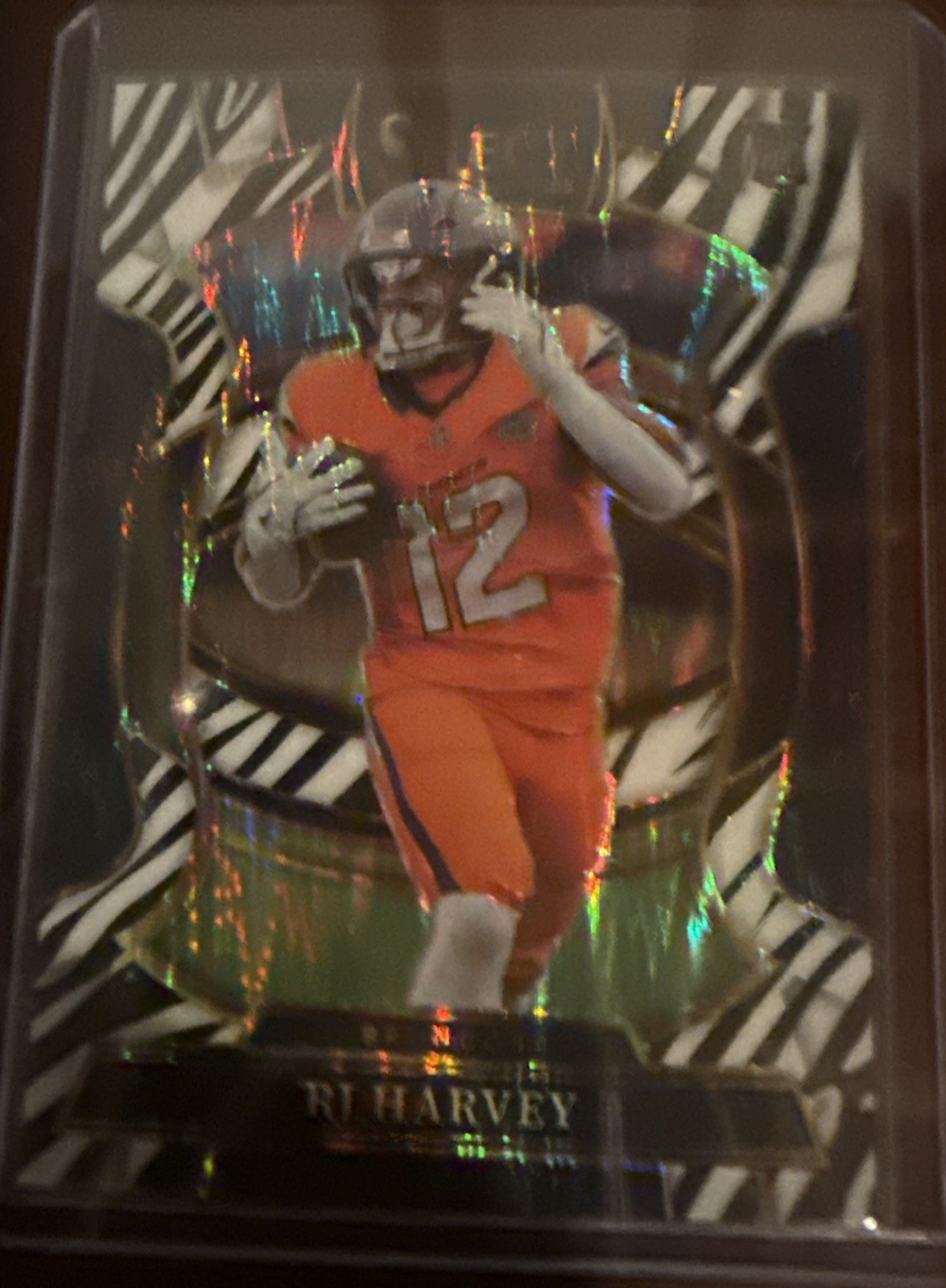 2025 Panini Select - RJ Harvey Zebra Prizm Shock #10 Concourse (RC, SSP) Broncos