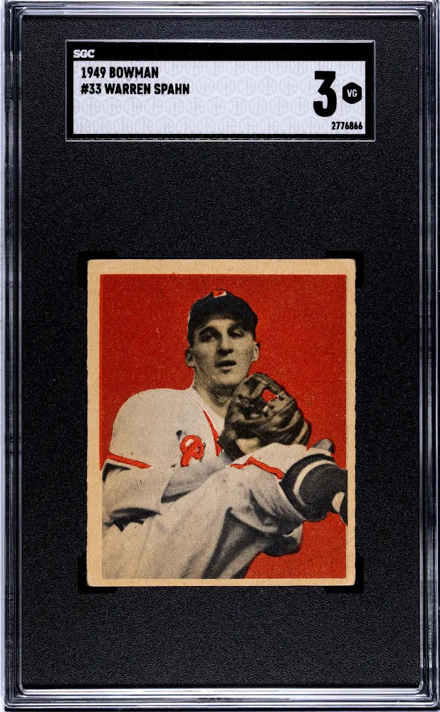 1949 Bowman Warren Spahn #33 SGC 3