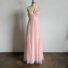  598 NWT BCBGMaxAzria  Naomi  Maxi Pleated Gown in Blush Pink Sz 4
