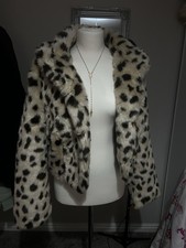 Y2K Leopard Print Fur Coat Size 10
