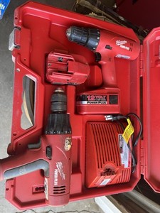 MILWAUKEE POWER-PLUS 14.4V  & 12v +2 BATTERIES, CHARGER, CASE Hammer Drill Tools