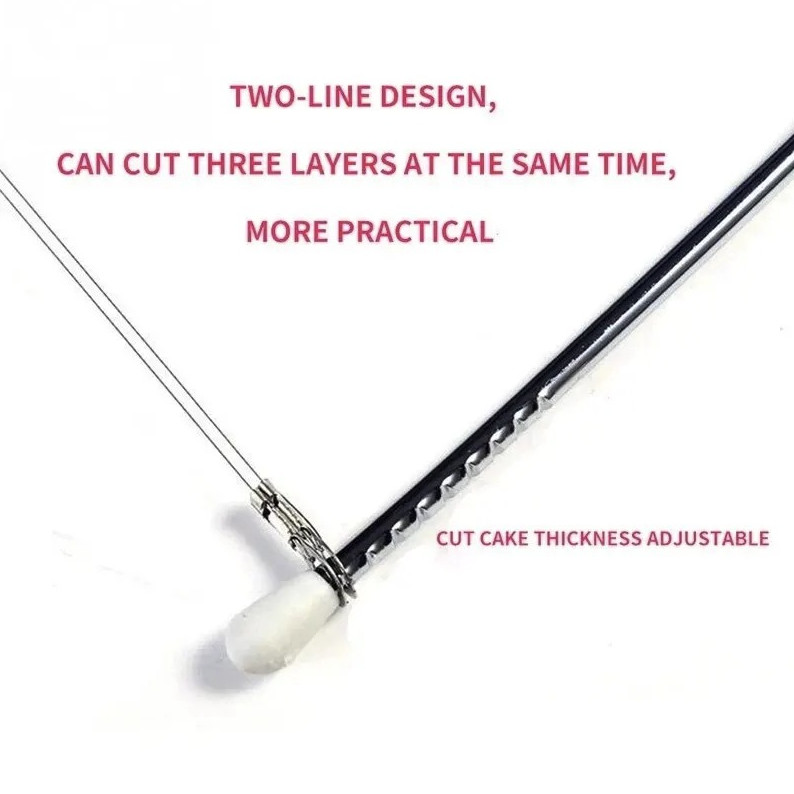 2pcs Adjustable Cake Slicer Tools: Stainless Steel Height Line Cut Mold - NEW