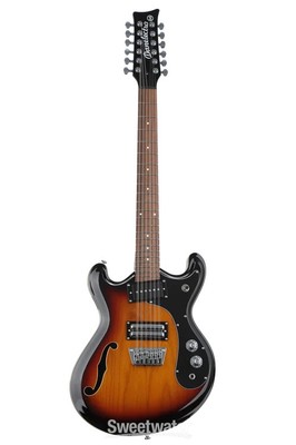 Danelectro 66-12 Electric Guitar - Transparent 3-Tone Burst