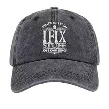 Funny I Fix Stuff and I Know Things Vintage Washed Baseball Cap for Handymen