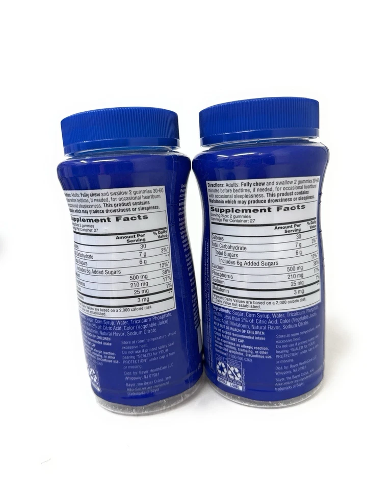 2 Pack Alka Seltzer PM Gummies Heartburn Relief & Sleep, 54 Ct Each, Exp 04/26 - Image 2 of 3