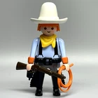 Playmobil Cowboy Western Male Adult Figure Redhead Hat Gun Rifle 7273 Vintage