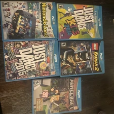 Lot of 5 Nintendo Wii U Games Minecraft Lego Bateman Just Dance Nintendo Land