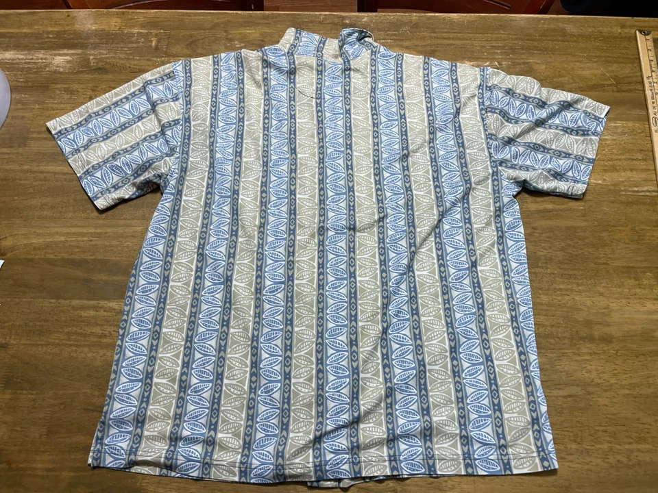 Camisa Birmania Bibas, Para Hombre Talla XL, Marrón Azul Manga Corta Camisa Abotonada Foto 2 de 4