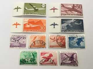old stamps LIECHTENSTEIN x 11 air post