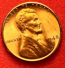 1948-S Lincoln Wheat Cent Penny GEM RED BU From an Original Bank Roll