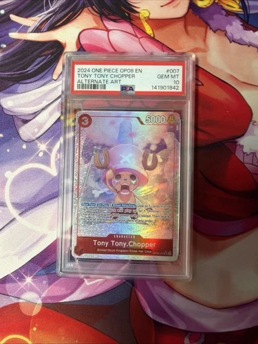2 X Tony Chopper Alt Art OP08-007 2024 PSA 10 and Chopper Eb02-003 PSA 10
