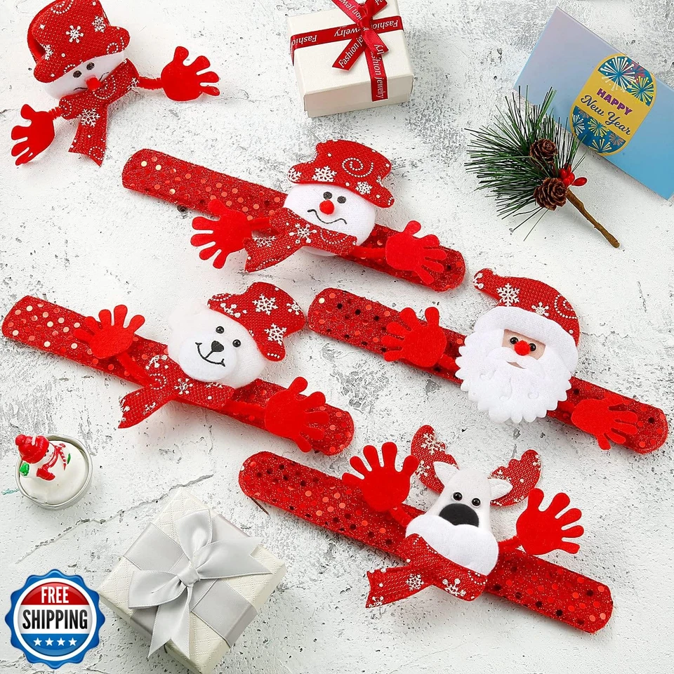 Blulu 20 peças pulseiras de Natal tapa pulseira de pressão de Natal - Imagem 4 de 4