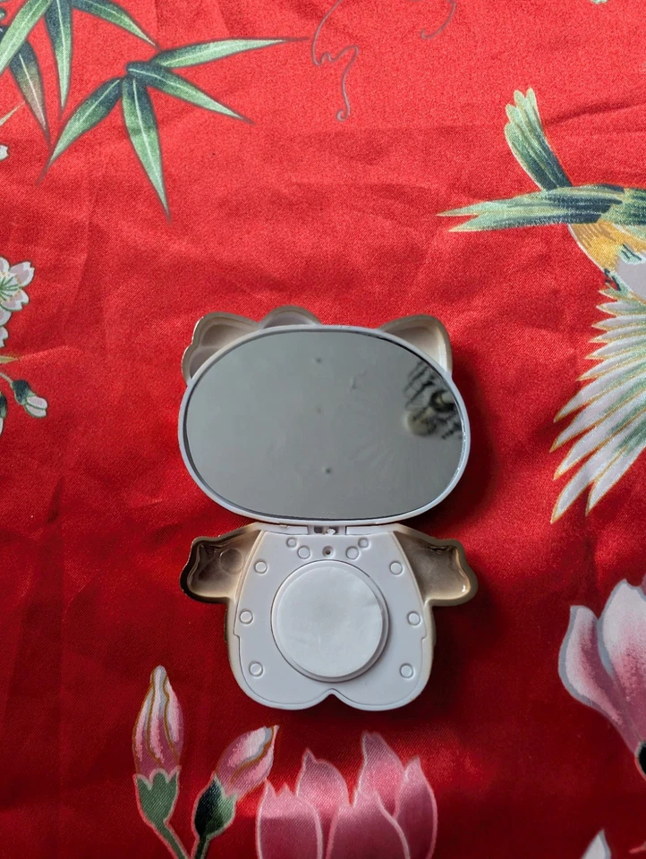 White Hello Kitty Folding Phone Stand And Grip With Mirror. Foam pad attachment  - Image 2 of 3