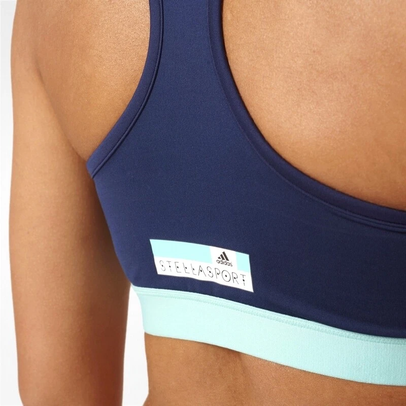 Adidas by Stella McCartney Sports Bra Girls Bustier Tank Top Crop Bra Blue/Pink - Image 3 of 4