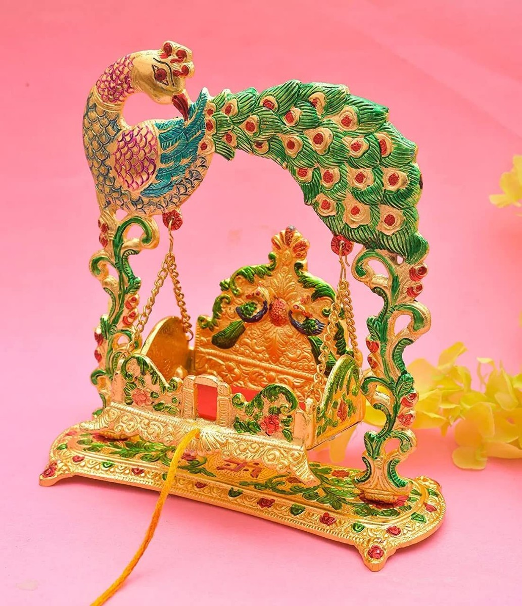 Metal Laddu Gopal Jhula Palna for Laddu Gopal Ji, Nand Gopal Swing