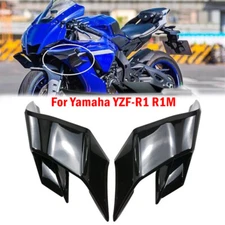 For Yamaha YZF R1 R1M 2015-2024 Pair Motorcycle Spoiler Fixed Winglets Matte Black