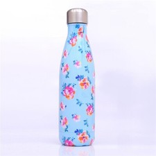 Water Bottle 500ml Premium Grade Stainless Steel Insulated, Reusable, Floral