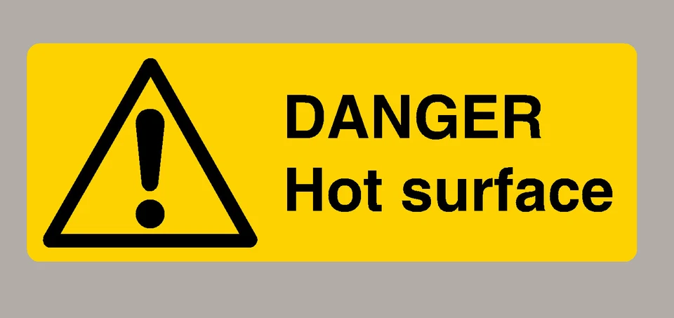 STICKEROLOGY DANGER HOT SURFACE WARNING STICKERS X 6