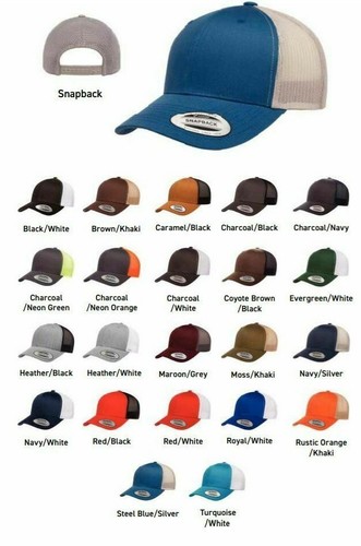 Yupoong Blank Six Panel Classic Truck Driver Hat Flat Edge Hat Structured Bill 6606_voghion.com
