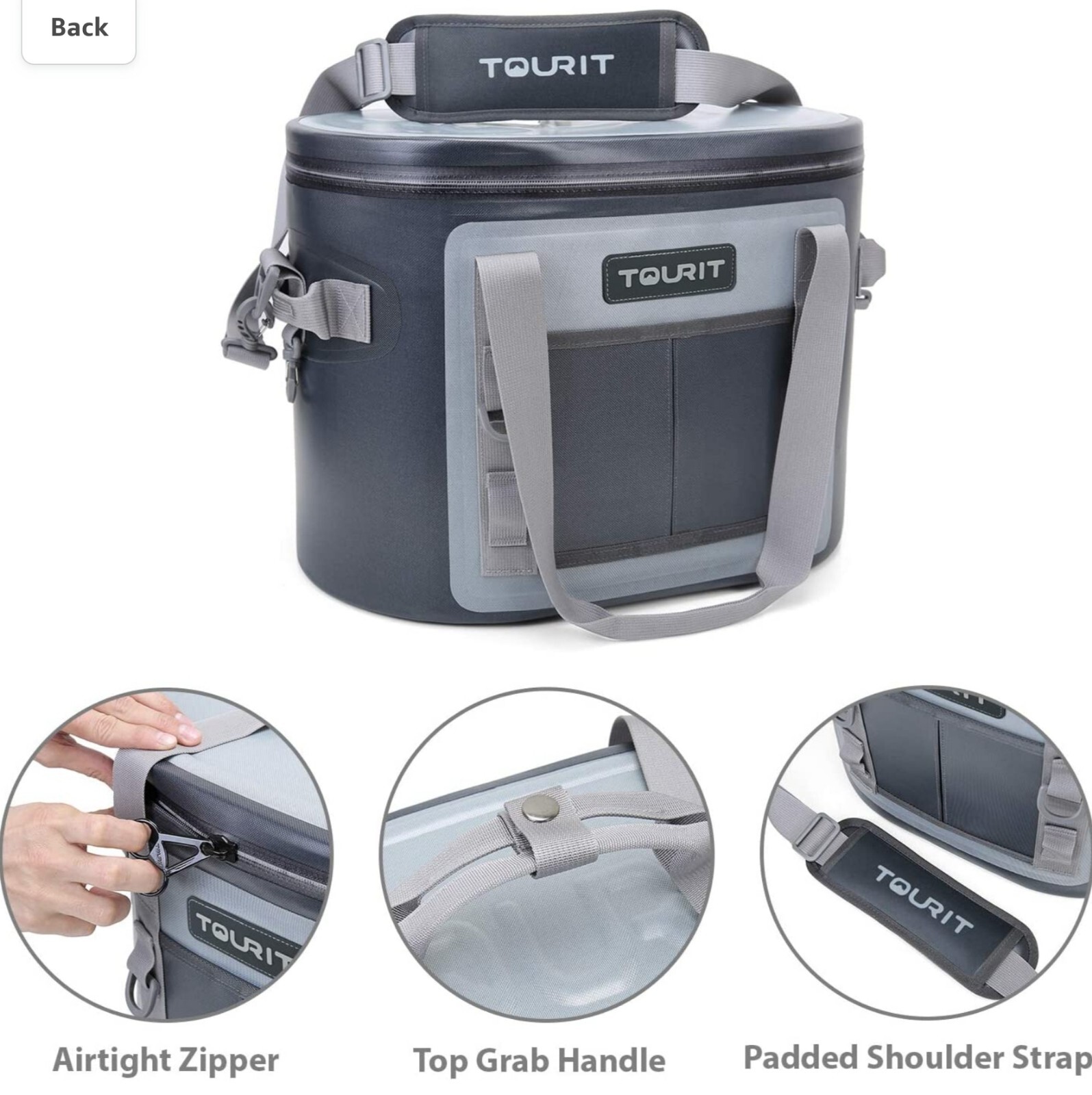 TOURIT Soft Cooler Voyager 30 Cans Leak Proof Bag Waterproof Insulated Camping 