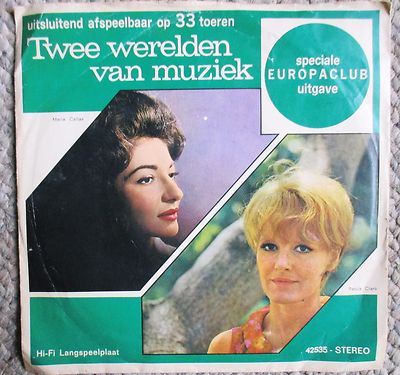 Two Worlds of Music Dutch 7'' Europaclub 33rpm sample Petula Clark Hollies Callas