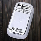 Pit Bullion - Make Silver Great Again  - 100 Gram  - .999 Hand Silver Bar