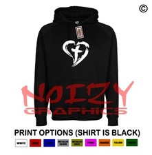 Cross Heart 3 Cute Christian Hoodie Black Sweatshirt Jesus Religious Worship