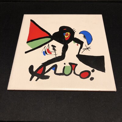 Joan Miró 1998 Surrealist Modern Art Ceramic  Gres Tile amazing 8'' x 8''