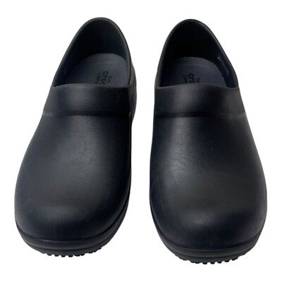 Crocs Neria Pro II Slip Resistants Closed Toe Work Clog Shoes Black Women Size 6