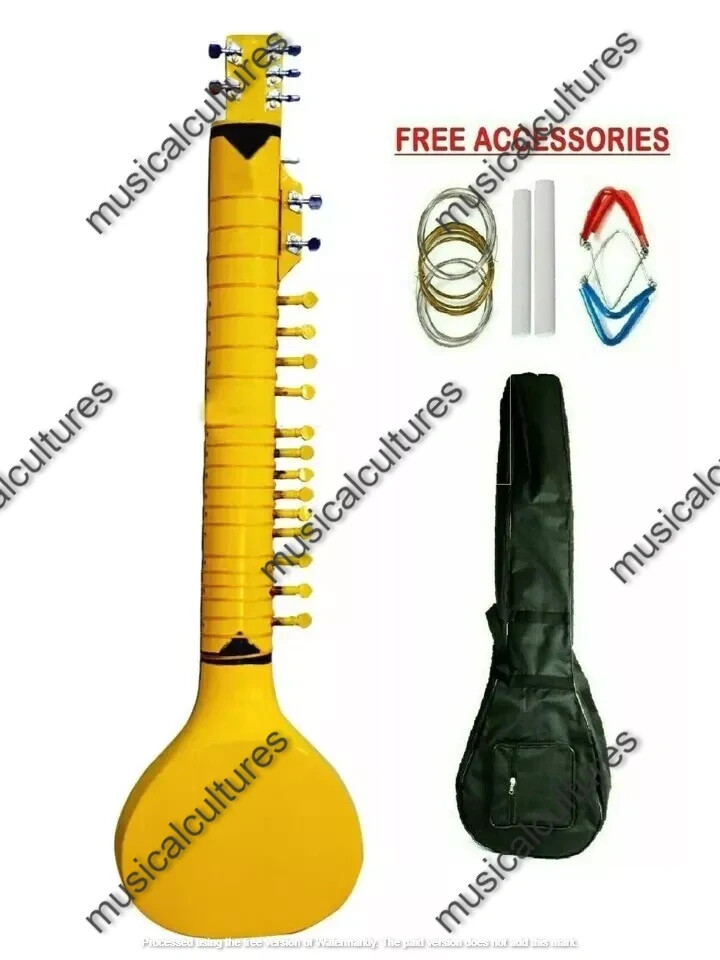 Sitar Professional Musical String Instrument Electric Travel Tun Wood