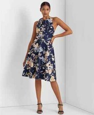 NWT Lauren Ralph Lauren Floral Belted Faille Dress - Size 18 - Retails for $285!