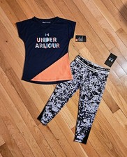 NEW Under Armour Little Girl Tee Capri Legging Set, Multicolor 6X