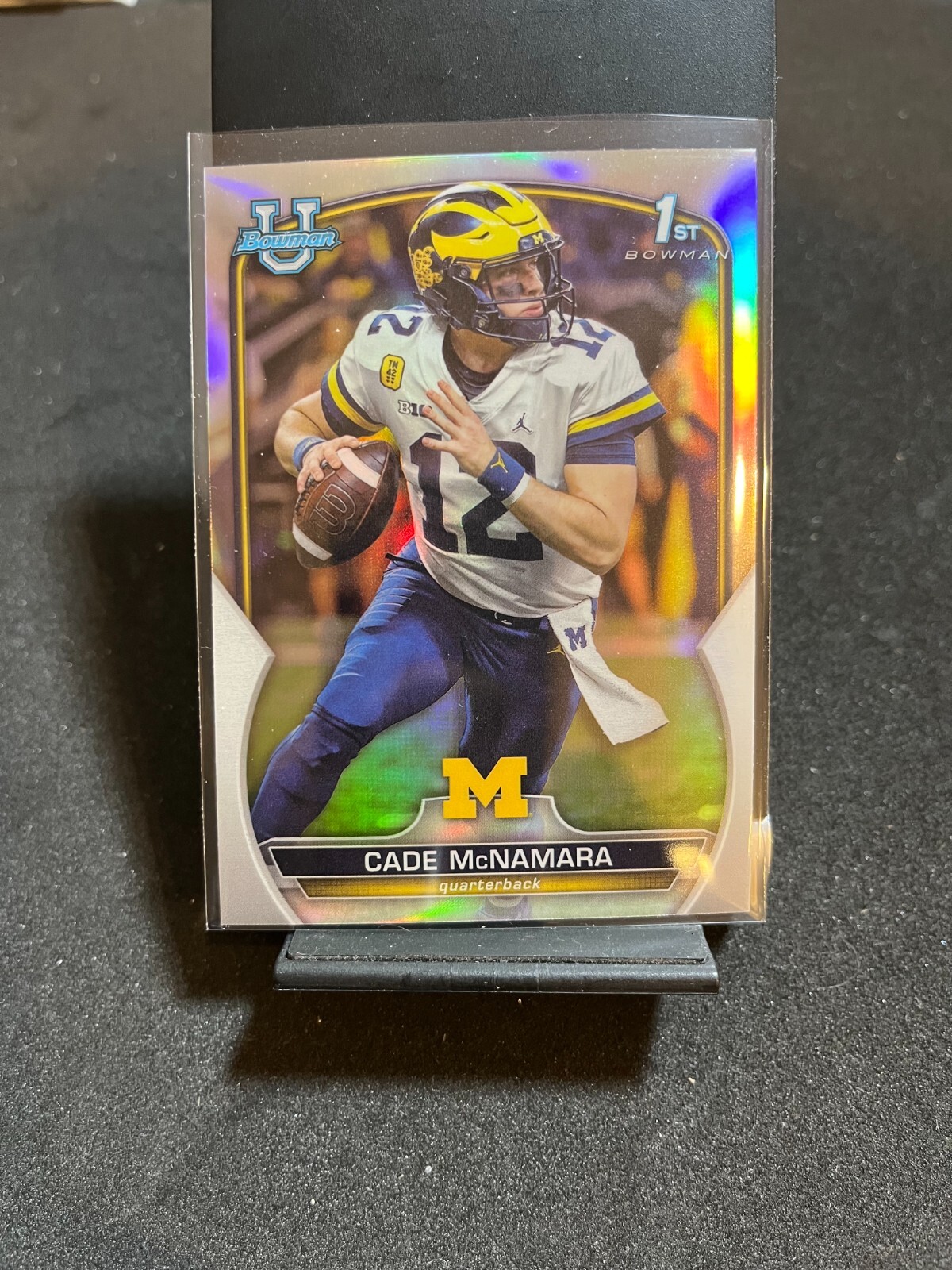 Cade McNamara 2022 Bowman University Chrome 1st Refractor #99 Michigan