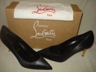 100% AUTHENTIC NEW WOMEN LOUBOUTIN MASCA 85 BLACK LEATHER HEELS/PUMPS US 9.5 — photo 4