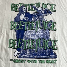 Beetlejuice T-Shirt Mens Size XL White Beetle Juice 80s Movie Halloween