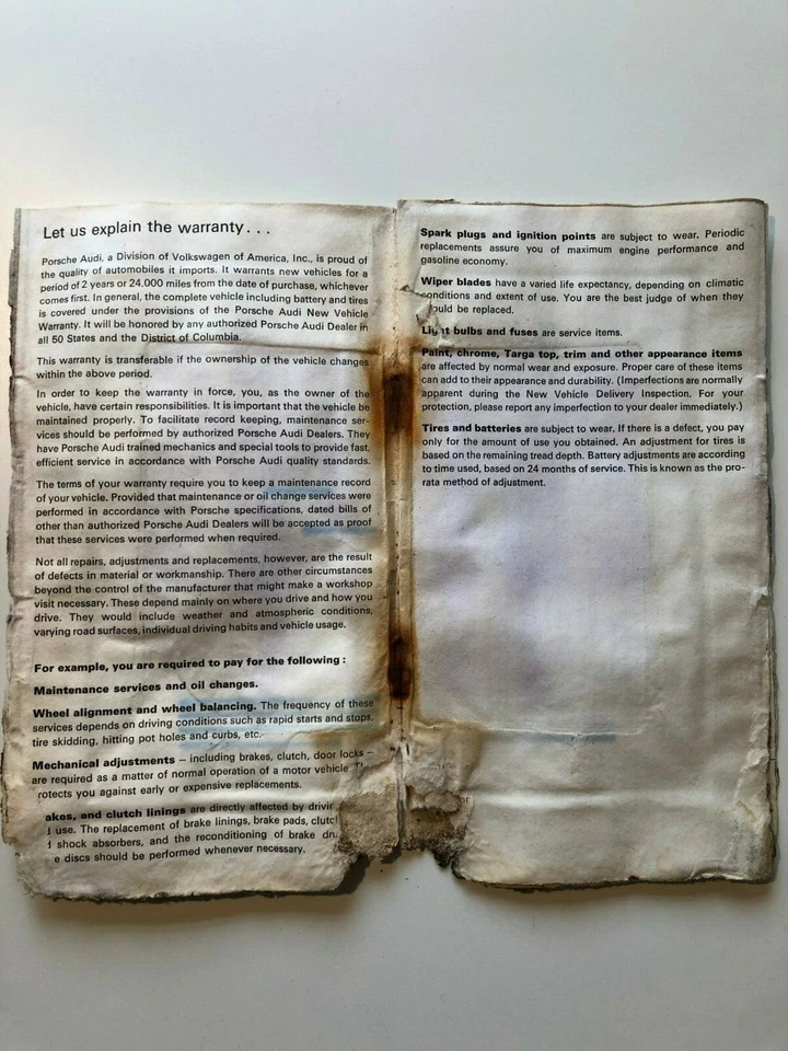 Porsche 911 Maintenance record for USA Service/Scheckheft 1972 VIN 9113110185 - Bild 4 von 4