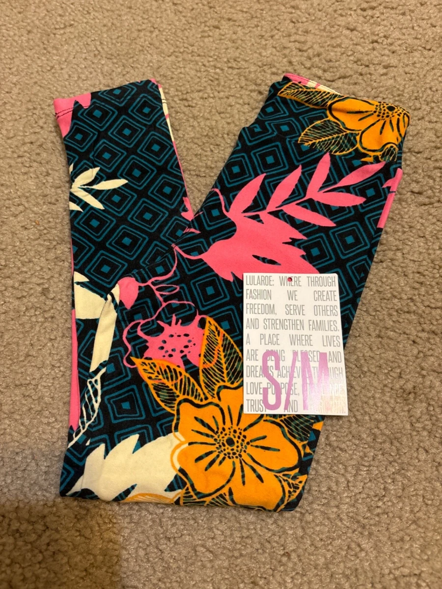 LuLaRoe kids S/M Multi Flowers floral print New leggings 2-8 NWT