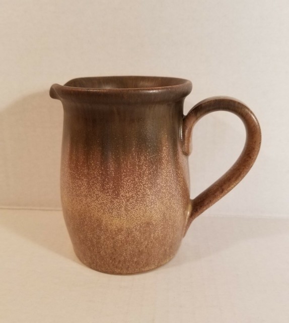 Denby Pottery Stoneware Creamer Pitcher Brown Drip Made in England eBay
