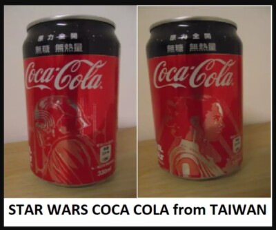 Gebrauchte geöffnete 2 Coca Cola ZERO Star Wars Dose aus Taiwan Sonderedition