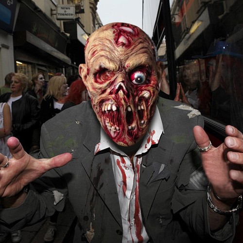 Horror Ghost Evil Latex Zombie Face Mask Mystery Devil Monster Halloween Costume - 第 3/4 張圖片