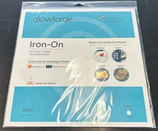 GLOWFORGE IRON-ON ECO HEAT TRANSFER VINYL 12"X12" 3PC WHITE