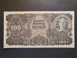 Alte Banknote Österreich 100 Schilling 1945