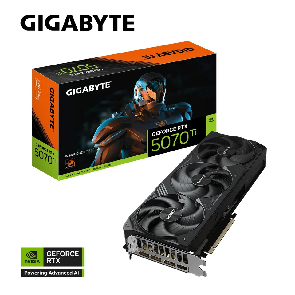 Gigabyte GeForce RTX 5070 Ti WINDFORCE SFF 16G GV-N507TWF3-16GD Graphics Card - Image 2 of 4
